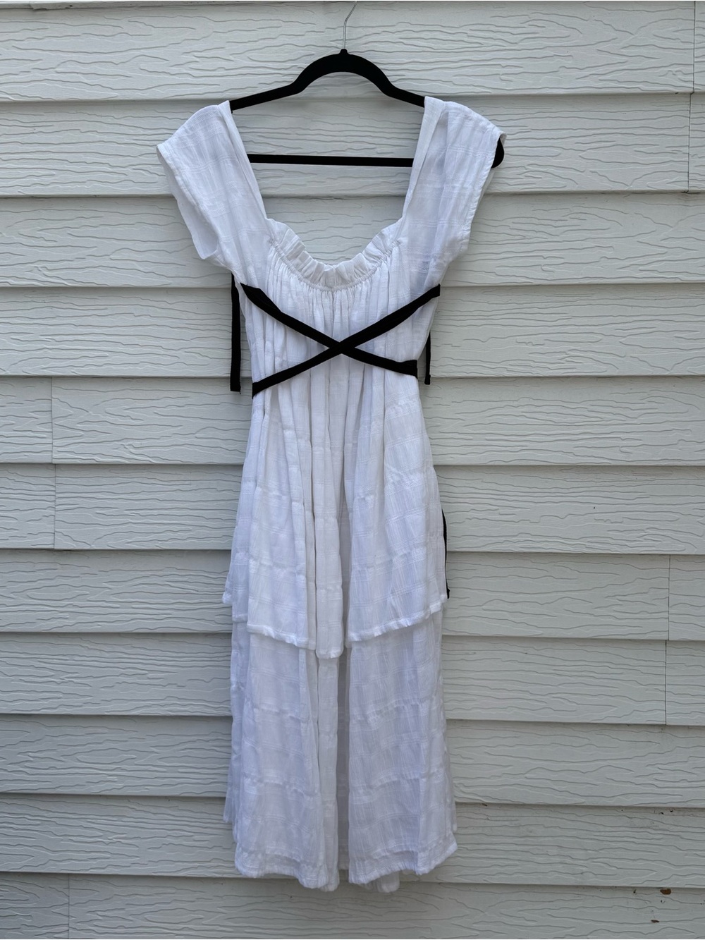 Nuit Clothing Atelier Cap Sleeve Day Dress in White Large